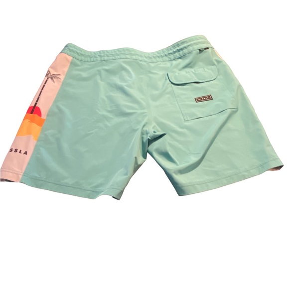 Vissla Boardshorts Mens 38 Blue Surf Drawstring Swim Poly Stretch - Picture 3 of 7